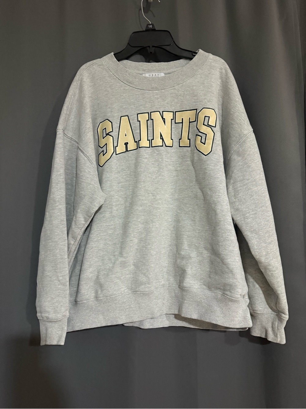 SAINTS Grey Crewneck Sweatshirt with golden Lettering